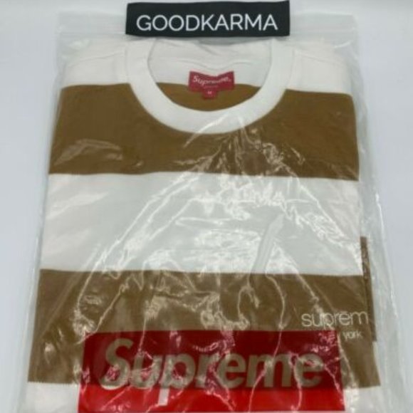Supreme SS16 Striped Pique Crewneck NEW - Picture 1 of 2